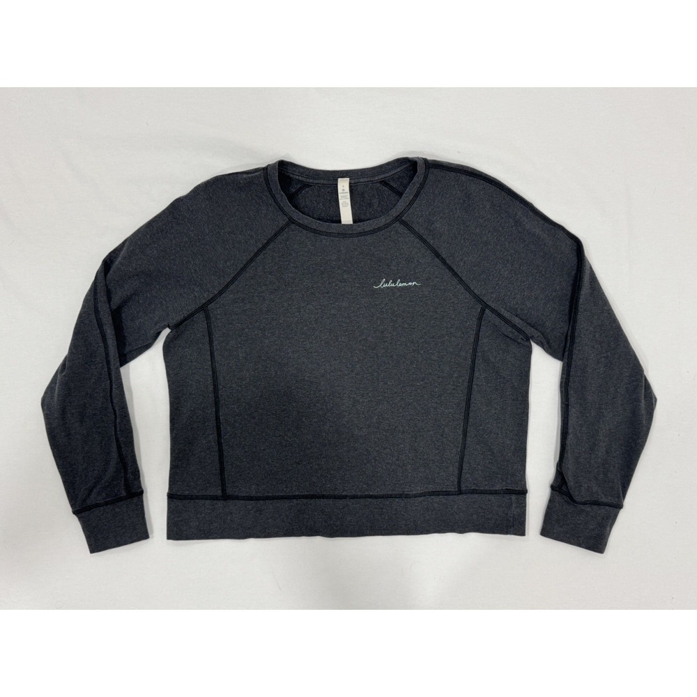 Lululemon Athletica Loop Back Embroidered Logo Crewneck Sweatshirt Women's 6